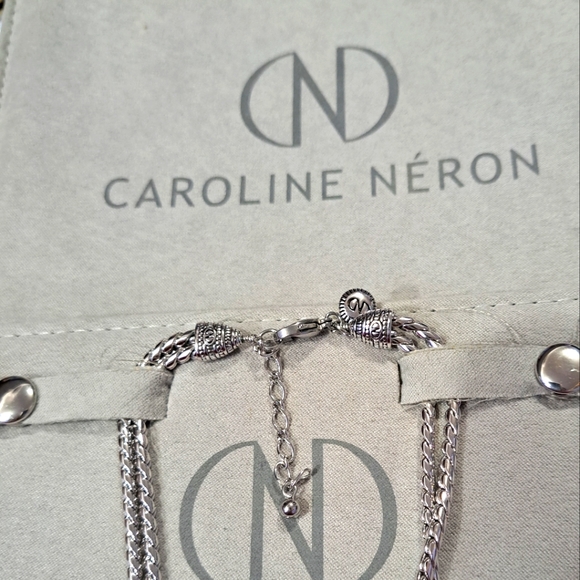 🌈CAROLINE NÉRON JEWELRY SET 2 pc. NECKLACE &EARRINGS 92.5 silver + Clear Quarts - Picture 4 of 14